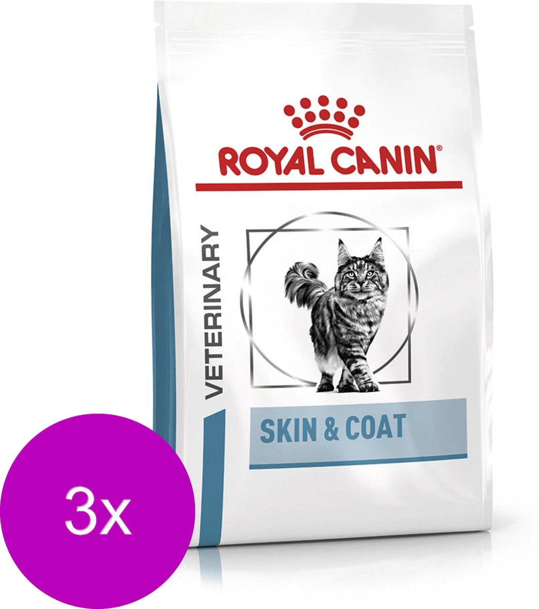 Royal Canin Veterinary Diet Cat Skin & Coat – Kattenvoer – 3 X 1.5 Kg 3 Royal Canin Veterinary Diet Cat Skin & Coat – Kattenvoer – 3 X 1.5 Kg