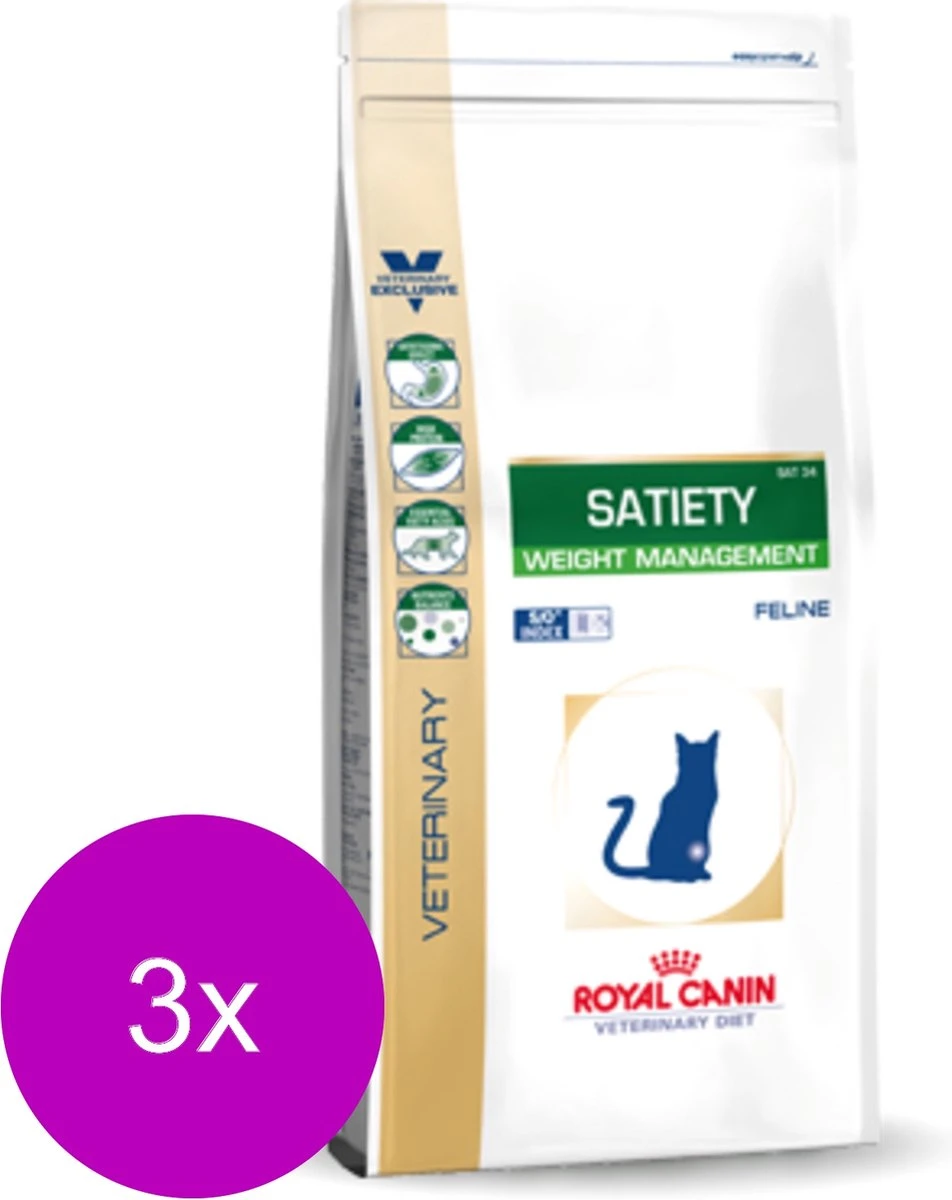 Royal Canin Veterinary Diet Satiety Weight Management – Kattenvoer – 3 X 1.5 Kg 3 Royal Canin Veterinary Diet Satiety Weight Management – Kattenvoer – 3 X 1.5 Kg