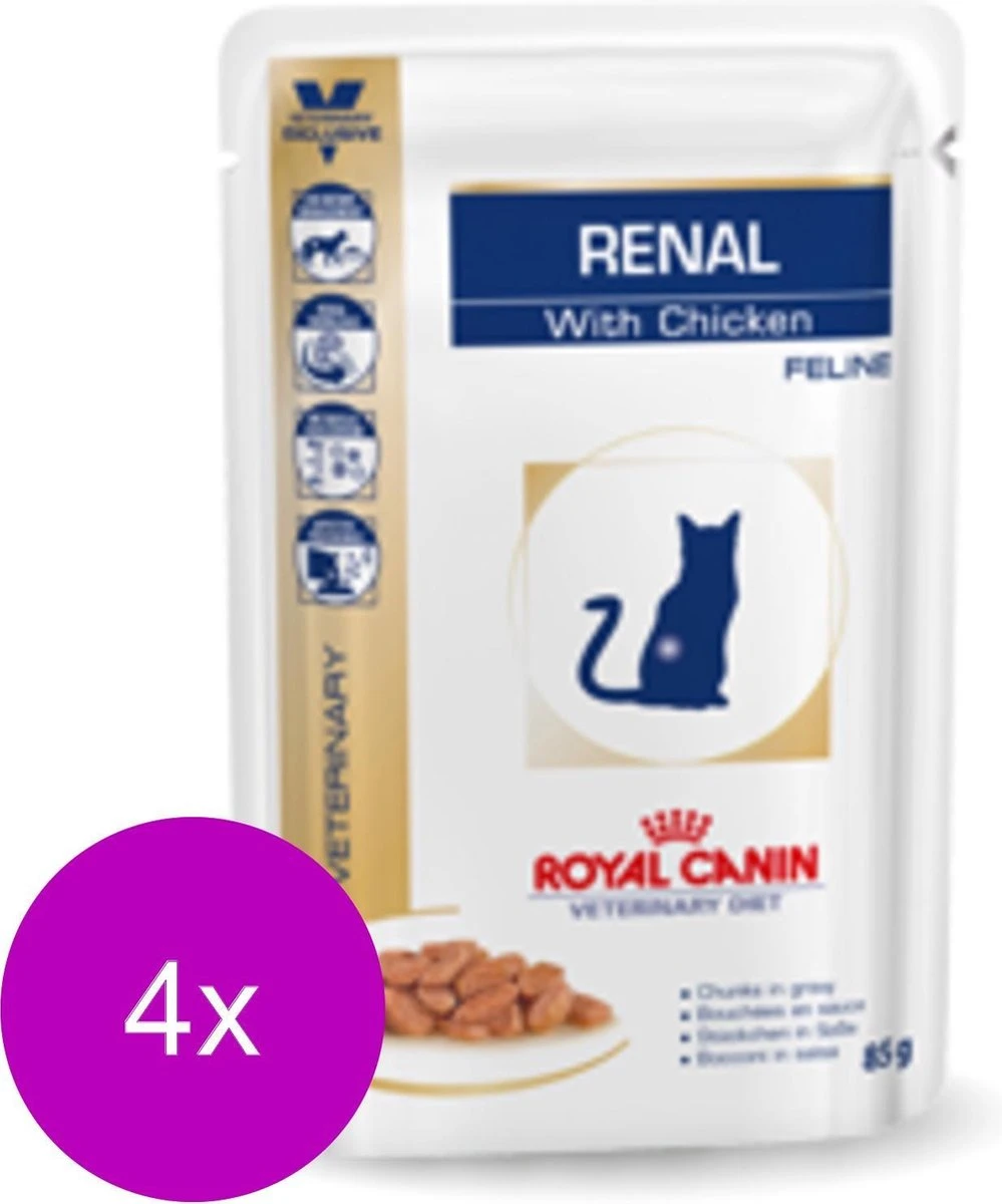 Royal Canin Veterinary Diet Renal Chicken Wet – Kattenvoer – 4 X 12×85 G 3 Royal Canin Veterinary Diet Renal Chicken Wet – Kattenvoer – 4 X 12×85 G